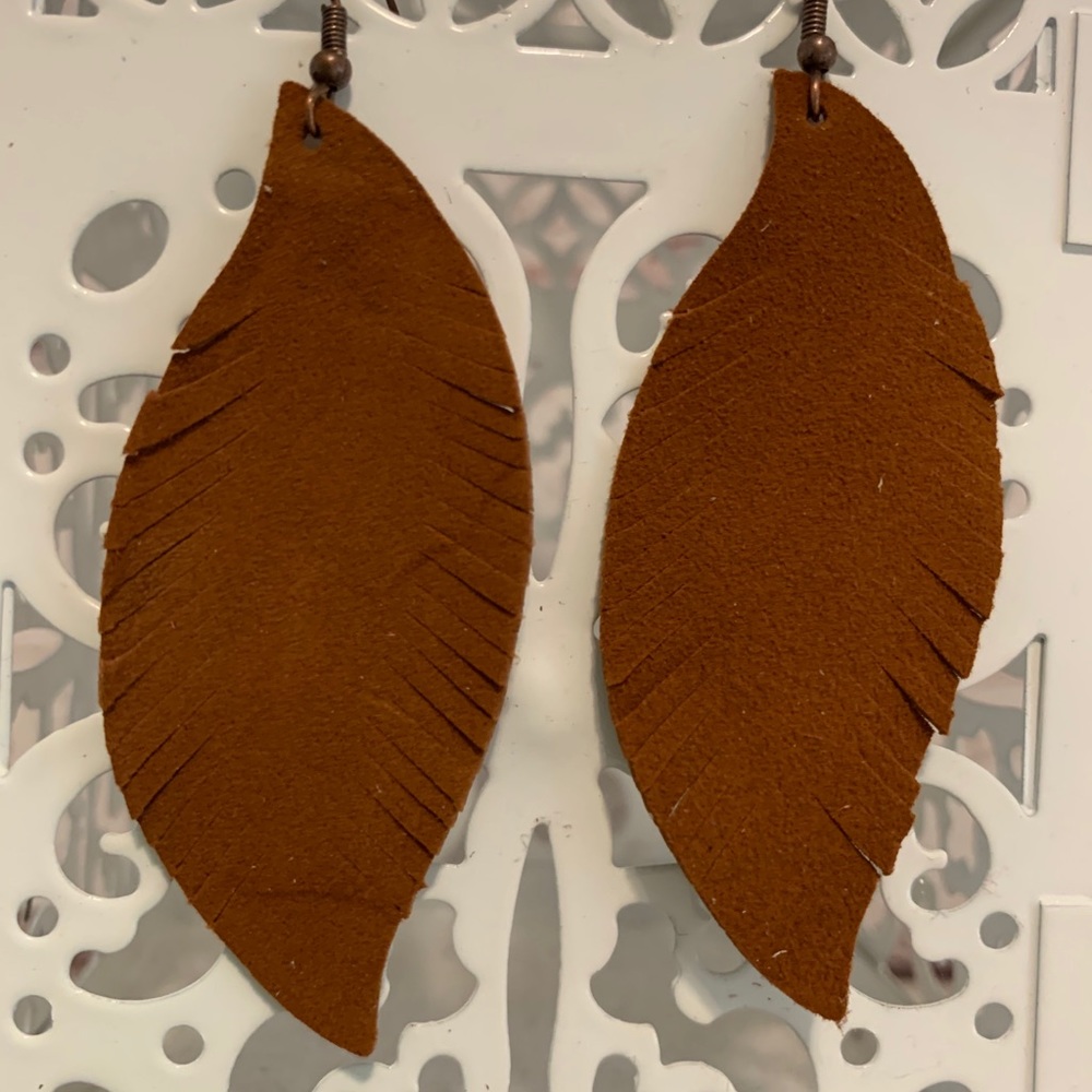 Genuine leather earrings